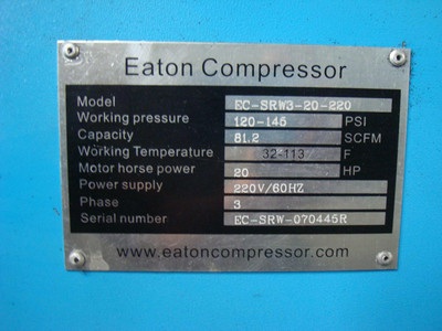 Eaton Air Compressor - Industrial 20HP