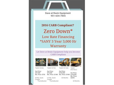 2015 New SANY Excavators with Warranty