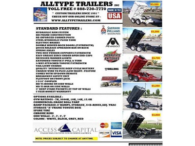 2010 New Model Dump Trailers - $3,250